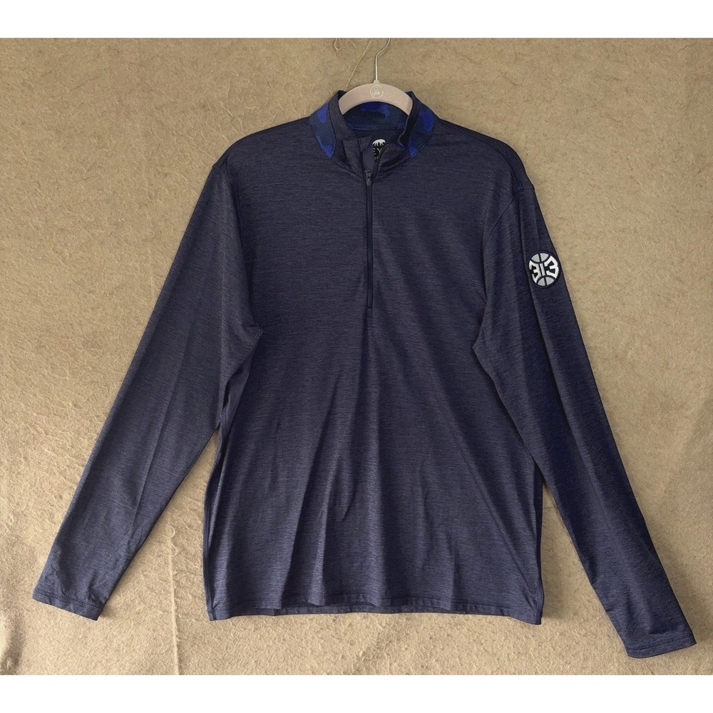 Greyson‎ Guide Sport Quarter Zip Pullover Men's Sz L Blue Performance LOGO NWT